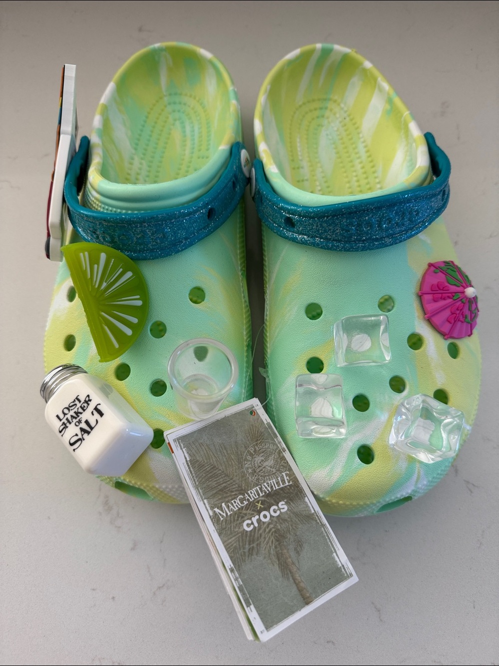 CROCS x Margaritaville LIMITED EDITION Women's Tie-Dye Clog with Charms NWT ✨